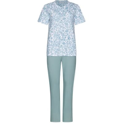 Pastunette - Pyjama - Stone Blue - Katoen - Blauw/Wit - Maat 40
