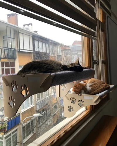 MONTKIARA KATTENHANGMAT RAAM Kattenhangmat - Kattenhangmat Raam - Kattenmand - Kattenbed - Kattenbed Raam - Kat Decoratie - Houten Kattenhangmat
