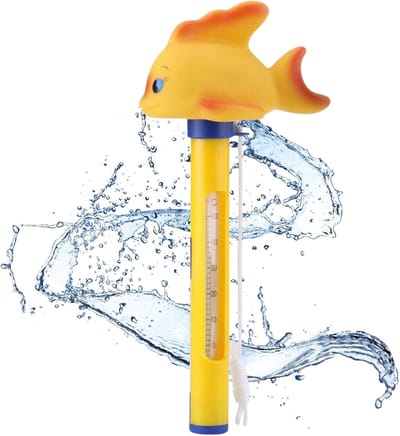 Drijvende Zwembadthermometer - Water Temperatuurmeter - Zwembad Watertemperatuur Meten - Leuke Gele Vis - 22 cm - Geel