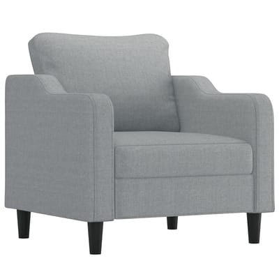 vidaXL - 4-delige - Loungeset - met - kussens - stof - lichtgrijs