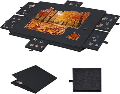 Puzzlebord met 6 lades, 1000 stukjes puzzel tafel, draagbaar en lichtgewicht ontwerp voor puzzelplezier