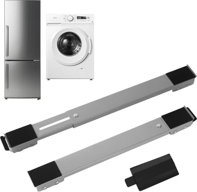 2x Verstelbare Onderstel Wasmachine & Droger - Universeel Antislip Frame Grijs