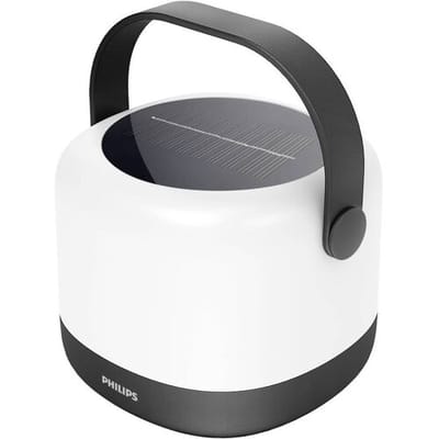 Philips LED 8720169296503 Alula SR PT 1.2W RGB30K BL Tafellamp op zonne-energie 1.2 W Warmwit, RGB Wit, Zwart