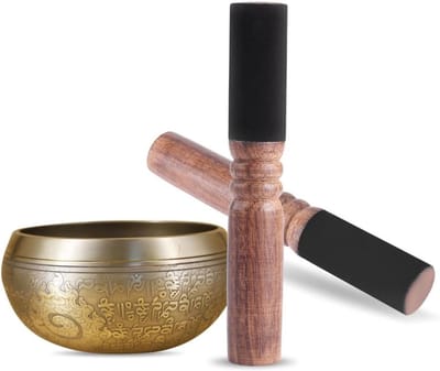 Meditatie Mallet van Perzikhout met Leren Wikkel voor Tibetaanse Klankschaal, Ideaal voor Yoga en Boeddhistische Meditatie, Muziekinstrument voor Spirituele Ontspanning