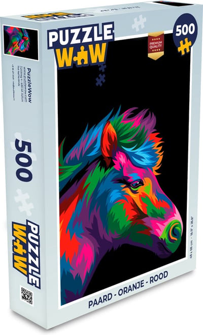 Puzzel Paard - Oranje - Rood - Meisjes - Kinderen - Meiden - Legpuzzel - Puzzel 500 stukjes