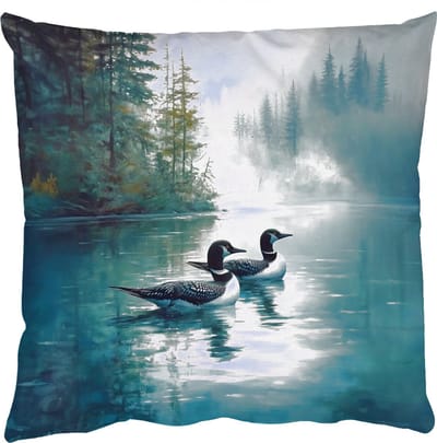 Sierkussens - Kussentjes Woonkamer - 50x50 cm - Bos - Water - Eenden - Mistig