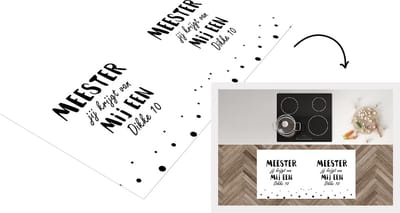 Keukenloper - Loper keuken - Quotes - Spreuken - Meester - Meester jij krijgt van mij een dikke 10 - 120x60 cm - Keukenloper vinyl