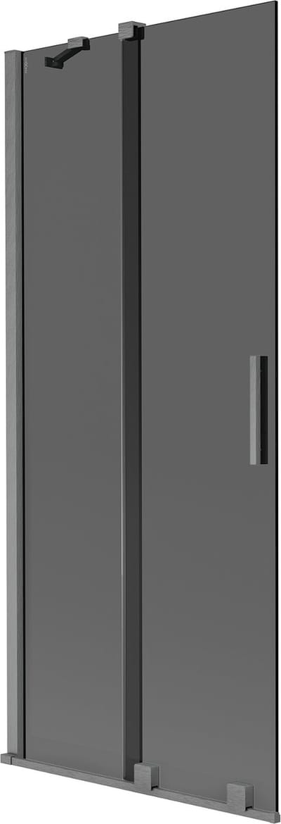 Mexen Velar badwand tweevleugelige schuifdeur 80 x 150 , grafiet, geborsteld gun gray - 896-080-000-41-66