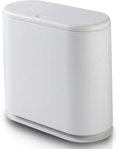 Badkamer Vuilnisemmer - Afvalbak Klein - Hygiënisch Afval Beheren - Ruimtebesparend Design - 9 Liter - Wit