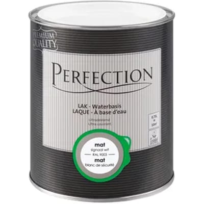 Perfection Houtlak Lak - Mat - Signaal Wit Ral 9003 - 750ml