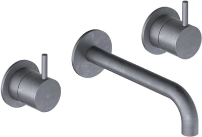 Hotbath Cobber - Wastafelmengkraan - zonder Waste - Laag - Geborsteld Zwart PVD - Inbouw - Messing - V03