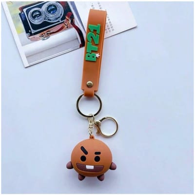 BT21 KPOP Eerste Generatie BTS PVC Hanger Anime Cartoon Rugzak Sleutelhanger Fan Collectie Cadeau Verjaardagscadeau Cadeau voor Koppels Premium Kwaliteit 10cm white