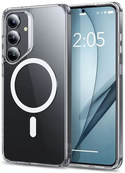 ESR Classic Hybrid HaloLock Hoesje Geschikt voor Samsung Galaxy S25 Plus | Compatibel met MagSafe / Qi2 en HaloLock | Back Cover met Magneet | Transparant