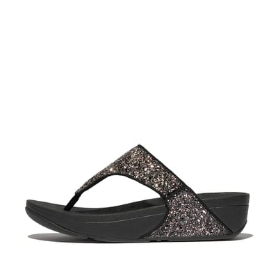 FitFlop Lulu Multi-Tonal Glitter Toe-Post Sandals Vrouwen - Zwart Multi