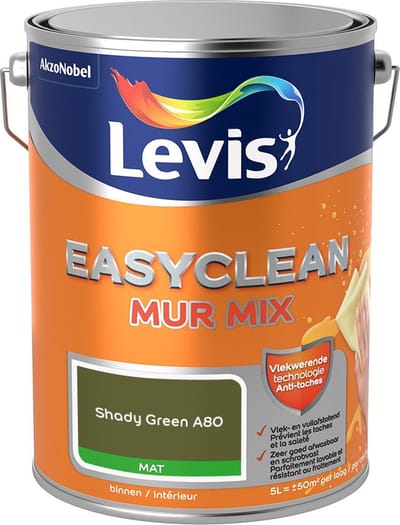 Levis - Easyclean Mur Mat Mix - Shady Green A80 - Mengverf - 5 L
