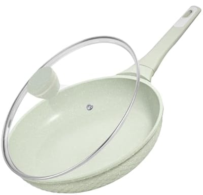 Anti-aanbakpan 26 cm | Braadpan met Deksel | Gecoate Aluminium Pan voor Inductie en Gas | 100% Vrij van PFAS en PFOA