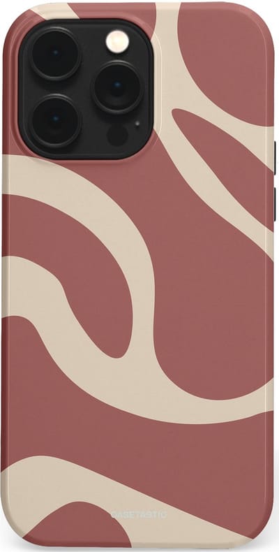 Casetastic Hoesje Geschikt voor Apple iPhone 14 Pro Max Magsafe - Stijlvolle Beschermende Duo-layer Case - Terracotta Mediterranee Golven