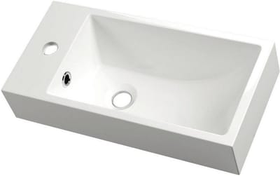Sapho Small Ariana Kunstmarmeren wastafel 50x25cm, rechts/wit