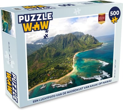 Puzzel Een luchtfoto van de noordkust van Kauai op Hawaii - Legpuzzel - Puzzel 500 stukjes