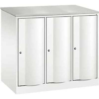 C+P Garderobekast Resisto, 3 vakken, 3 legborden, B 1148 x D 640 x H 1077 mm, verkeerswit
