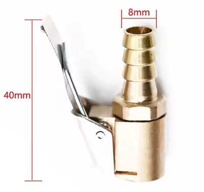 Actie4you® - Auto Ventiel Adapter - Clip Connector - Verloopnippel Pomp – Goud Zilverkleurig – 8MM Slangklem versie