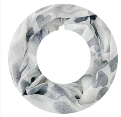 Dunne Colsjaal - Print - (23718#) - Grijs/Ecru