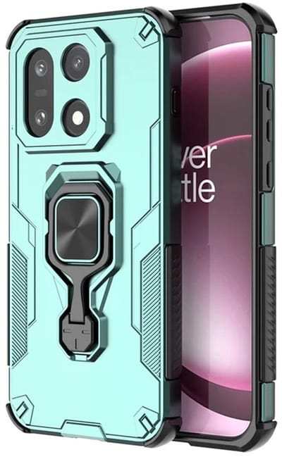 MobyDefend Hoesje - Geschikt voor OnePlus 15 - Dubbelgelaagde Pantsercase Met Standaard - Turquoise