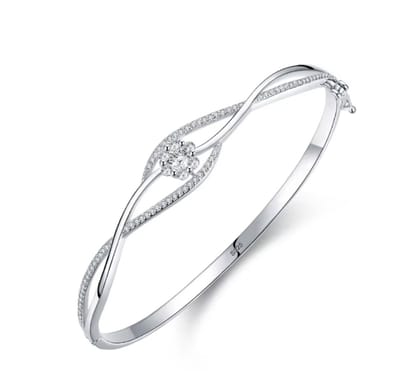 N3 Collecties 925 Sterling Silver Clear Zirkoon Bloemen Bangle Armbanden Voor Vrouwen