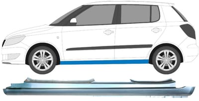 Volledige dorpel voor Skoda Fabia II 2007-2015 / Links