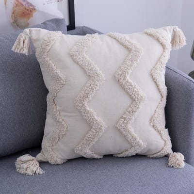 Bohemian Kwastjes Kussensloop 45x45cm/30x50cm Beige Kussenhoes Handgemaakt Vierkant boho Woonkamer Slaapkamer Huisdecoratie