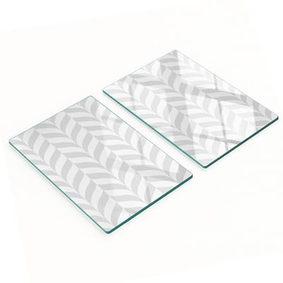 Set van twee glazen snijplanken met geometrische vormen, 2x40x52 cm