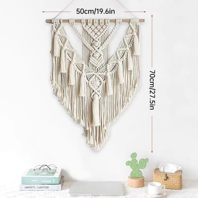 Macramé Wandtapijt Wanddecoratie Katoen Boheems Handgeweven Nordic Stijl Woonkamer Huis Kunst Decor Prachtige Geschenken gray