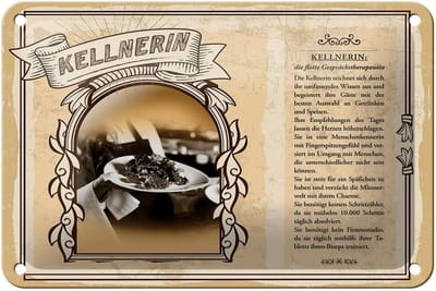 Metalen Bord Beroepen - Dienstbord Fooienpot - Service Gasten - Duitse Kwaliteit Plaatstaal - 18x12 cm