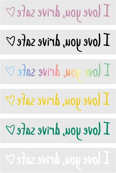 6 Stuks Veilig Rijden Auto Stickers - Herinnering voor Veiligheid en Liefde, Waterdichte Achteruitkijkspiegel Decals voor Familie en Vrienden