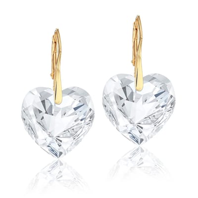 Montebello Oorbellen Doris HG109 - Swarovski Hart - 925 Zilver Verguld - Ø18mm - 32mm