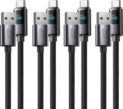 4x usb naar usb C kabels - Oplaadkabel - Quick charge en TurboCharge - 66w - Geschikt voor Samsung, xiaomi, huawei smartphone en tablet