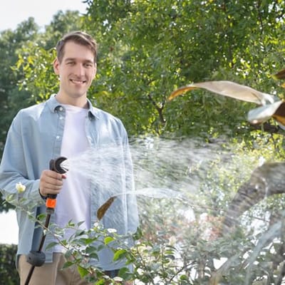 Automatische Tuinslanghaspel 25 m met Multisproeier en Aansluitslang