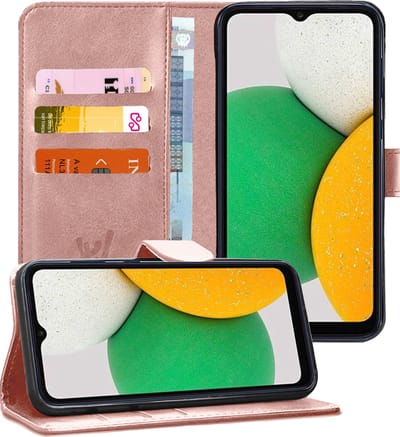 Hoesje geschikt voor Samsung Galaxy A03 Core - Book Case Kunstleer Wallet Cover Portemonnee Pasjeshouder Hoes Roségoud