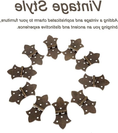 Retro Gouden IJzeren Vlinder Scharnieren, 10 Stuks, 3.2x5.8cm, Gepolijst Gouden Afwerking, Geschikt voor Houten Sieradenkisten en Meubels