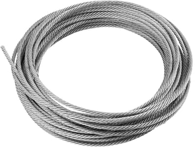 Ronte - Stalen kabel 5 mm - 20 meter draadkabel van roestvrij staal - 7 x 7 roestvrij stalen draad - draagvermogen 400 kg - maximale belasting.
