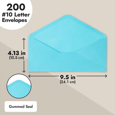 Dailygoods- Enveloppen 200-Pack - Zakelijke Enveloppen - #10 Enveloppen - 120gsm - 4-1/8 x 9-1/2 inch - Gummed Seal - Briefomslagen