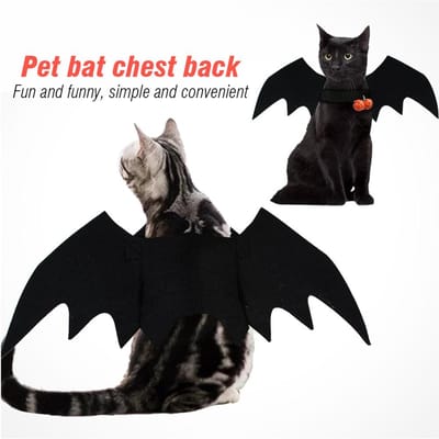 Halloween Feutre Chauve-souris Costume Léger pour Animal de Compagnie Cosplay Costume de Chien pour Fête de Festival noir