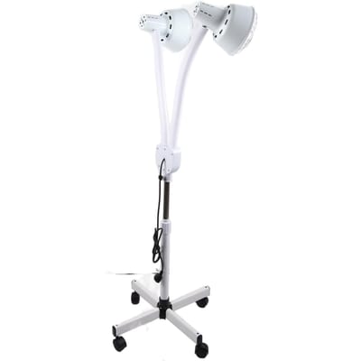 Lampe de Thérapie Chauffante au Sol à Double Tête Portable à Température Réglable pour Maison Salon de Beauté Prise UE EU Plug white