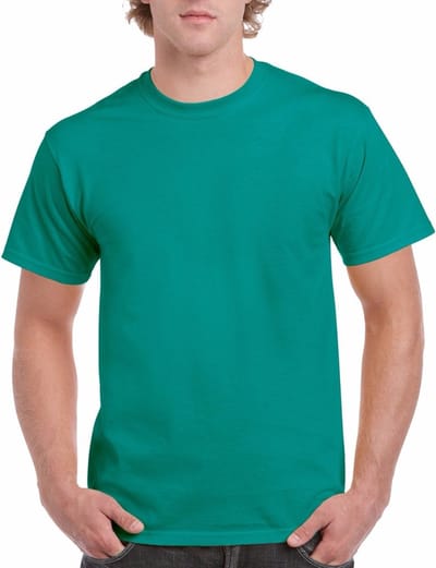 Gildan T-shirt - jade groen - heren - zware kwaliteit - basic shirt - katoen - korte mouwen M