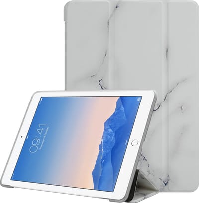Cadorabo Tablet Hoesje geschikt voor Apple iPad 2 / 3 / 4 - Design Wit Marmer - Ultra dunne beschermhoes gemaakt van flexibel TPU silicone met standfunctie
