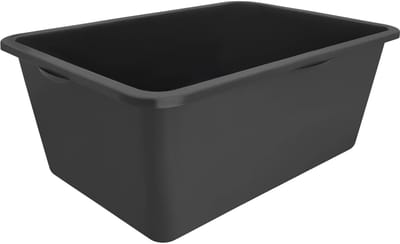 KOTARBAU® Mortelkuip, Mortelbak, Kunststof, 80 L, 78x54x31 cm, Zwart, Rechthoekige Metselkuip, Metselbak, voor Bouwplaats en Tuin, Cementbak, Kunststof Speciekuip