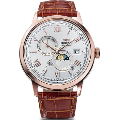 Orient Bambino RA-AK0801S30B Bambino Sun & Moon Horloge