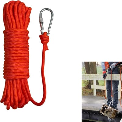 1 stuk - Gevlochten nylon touw - Gevlochten veiligheidskoord - Karabijnhaakkoord - Dik touw - Slijtvast en duurzaam - Rood touw - 6mm*10m - Geschikt voor kamperen, wandelen, varen