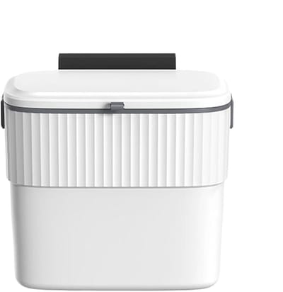 Ophangbare Prullenbak - Afvalbak Met Deksel - Ruimte Besparen - Geurwerend Ontwerp - 7 Liter - Wit