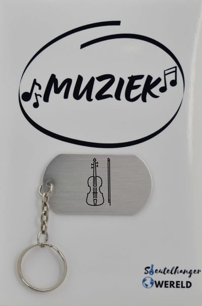 viool Sleutelhanger inclusief kaart - viool cadeau - viool - Leuk kado voor je vriend om te geven - 2.9 x 5.4CM
